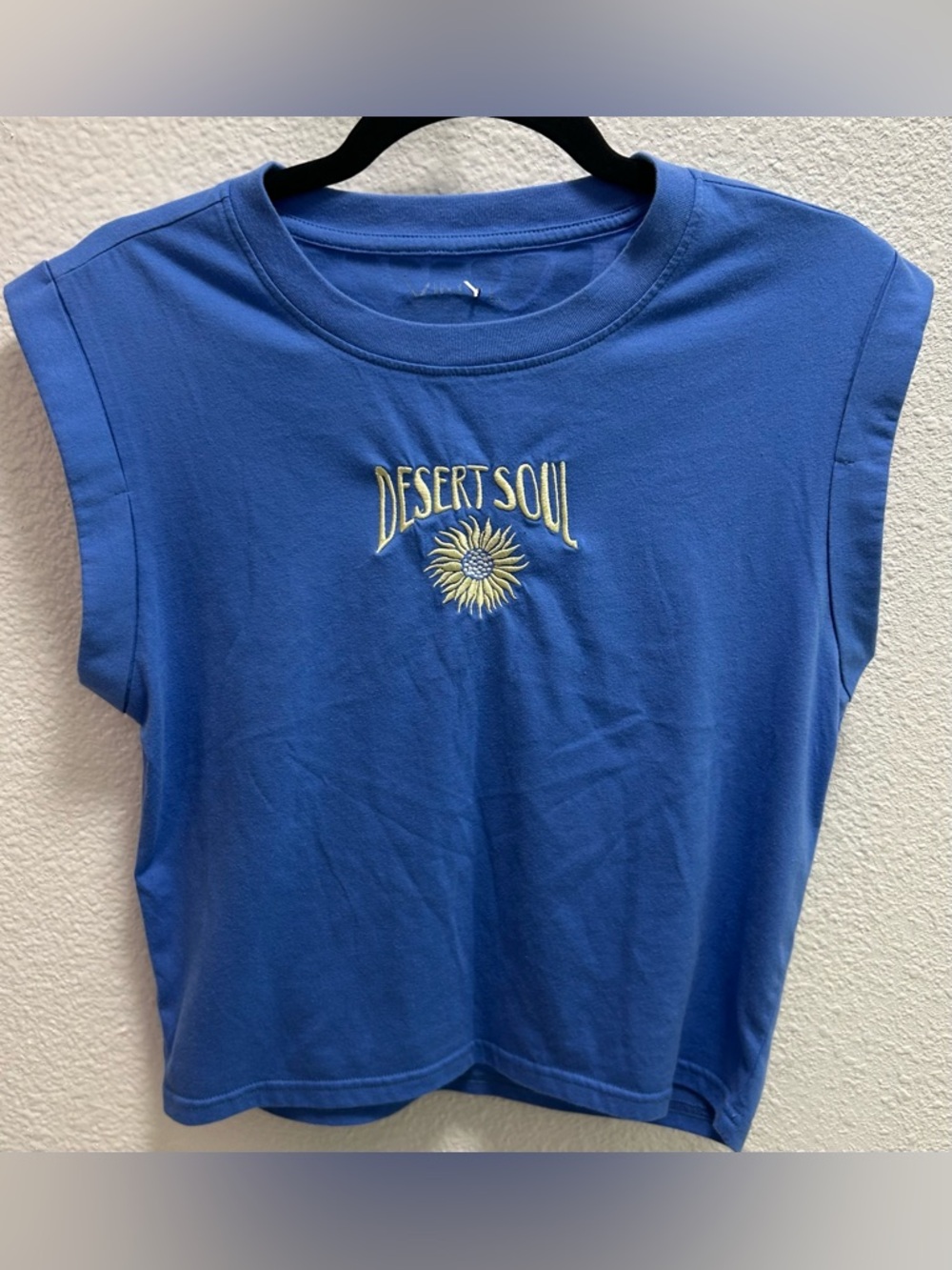 Desert Soul Blue Embroidered Crewneck Tank